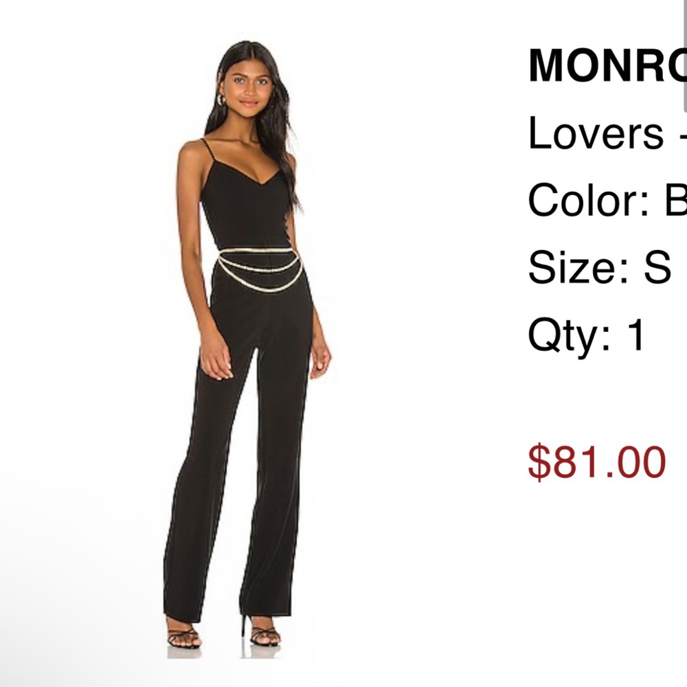 MOVING SALE: Lovers + Friends Black Spaghetti-Strap Jumpsuit